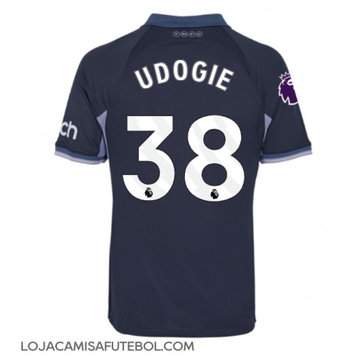 Camisa de Futebol Tottenham Hotspur Destiny Udogie #38 Equipamento Secundário 2023-24 Manga Curta